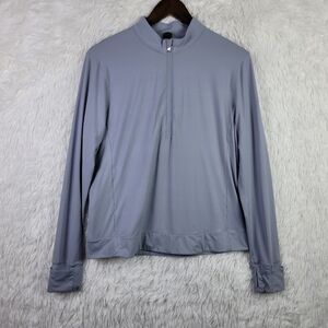 Greyson 1/2 Zip Womens Mock Neck Size L Grey Long Sleeve Golf Athletic